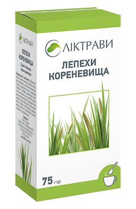Лепехи кореневища по 75 г у пачках з внутрішнім пакетом