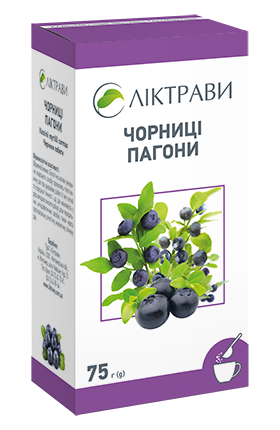Чорниці пагони по 75г у пачках з внутрішнім пакетом
