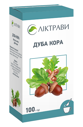 Дуба кора по 100 г у пачках з внутрішнім пакетом