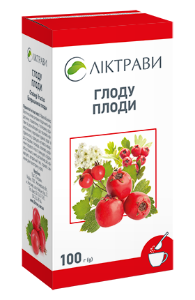 Глоду плоди по 100 г  у пачках з внутрішнім пакетом (подрібнена сировина)