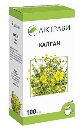 Калгану кореневища по 100 г у пачках з внутрішнім пакетом